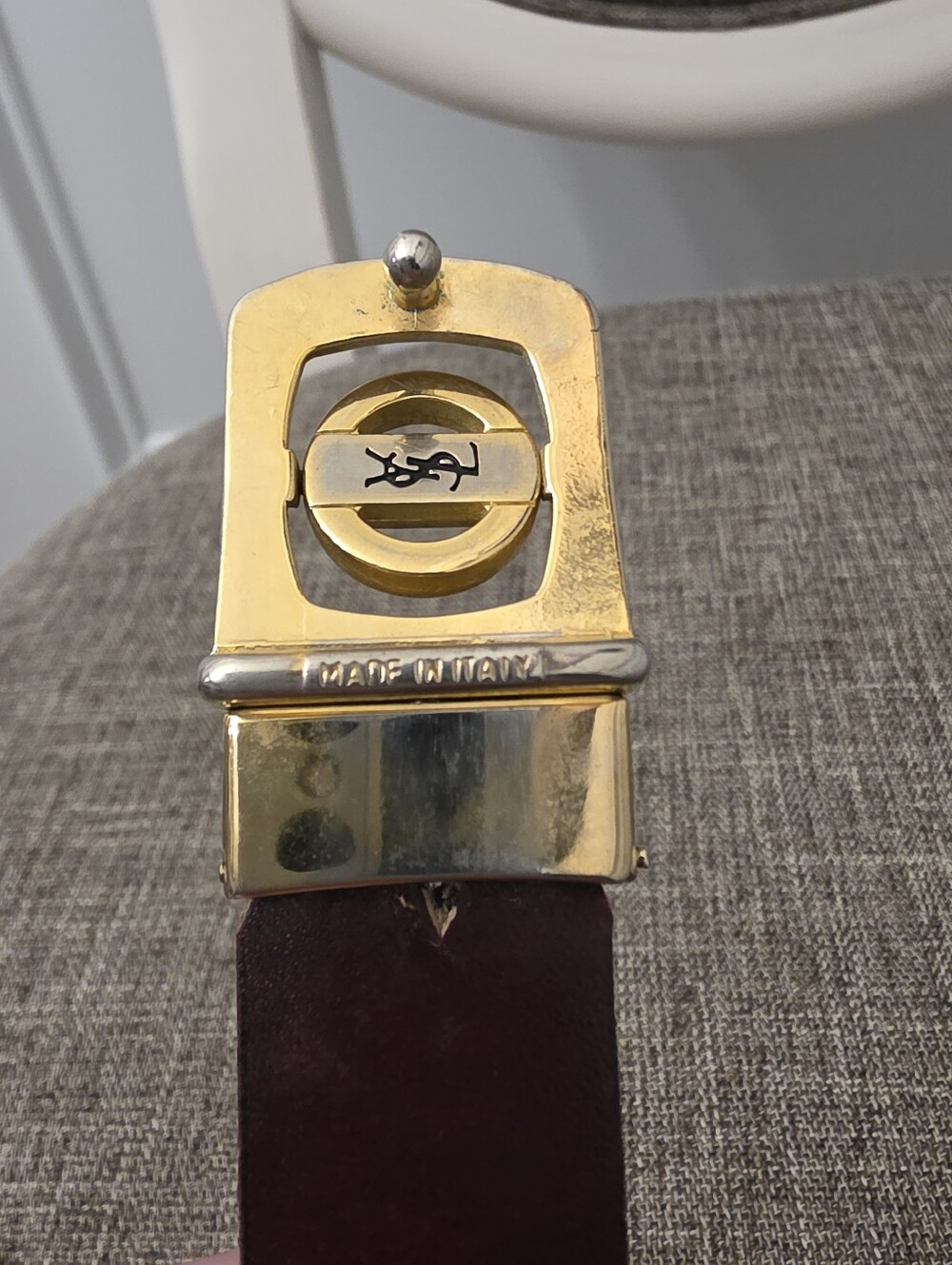 Authentic Vintage YSL Reversible Spinner Logo Belt 39" - Picture 7 of 9